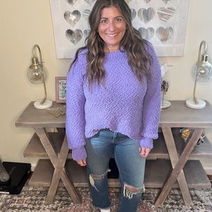 LAVENDAR POPCORN SWEATER